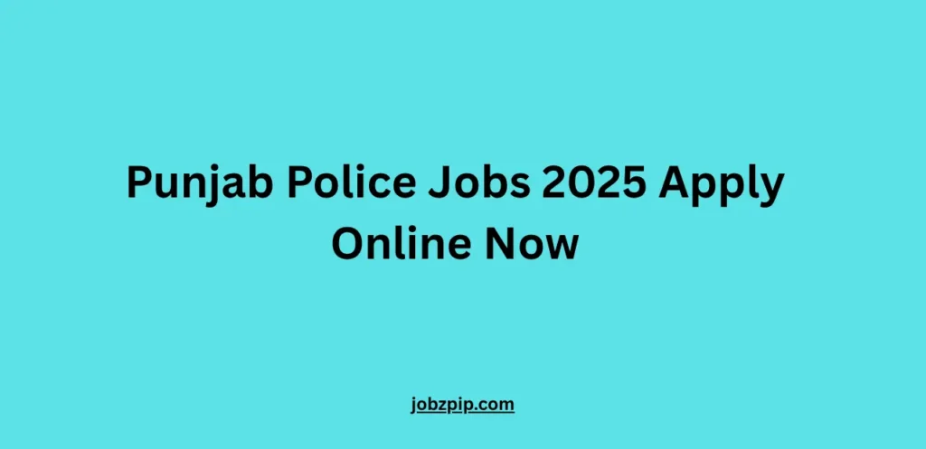Punjab Police Jobs 2025 Apply Online Now